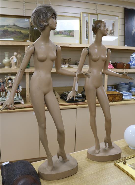 Two 1950s table top mannequins full-length height 94cm